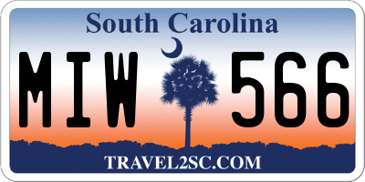 SC license plate MIW566