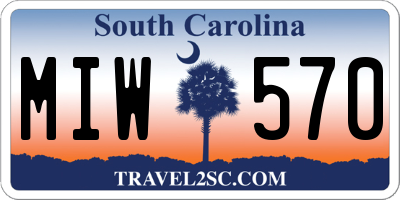 SC license plate MIW570