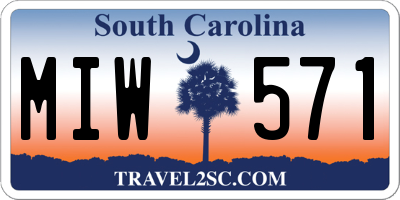 SC license plate MIW571