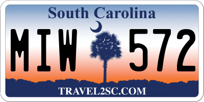 SC license plate MIW572