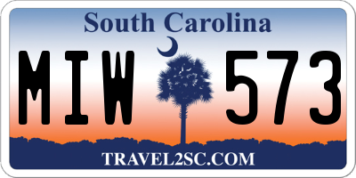 SC license plate MIW573