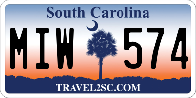 SC license plate MIW574