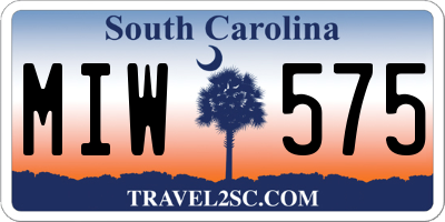 SC license plate MIW575