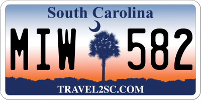 SC license plate MIW582