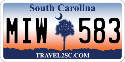 SC license plate MIW583