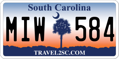 SC license plate MIW584