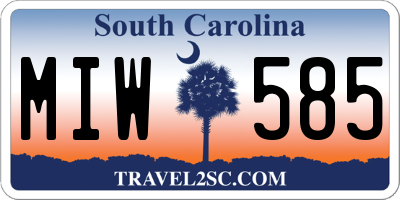 SC license plate MIW585