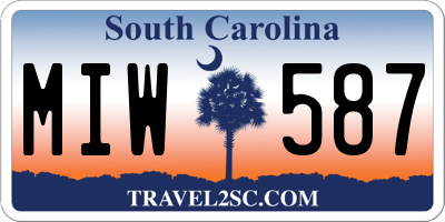 SC license plate MIW587