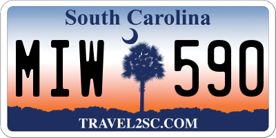 SC license plate MIW590