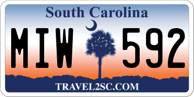 SC license plate MIW592
