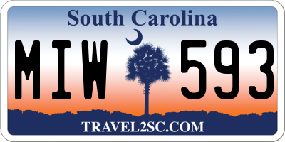 SC license plate MIW593
