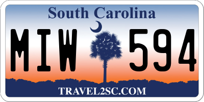 SC license plate MIW594