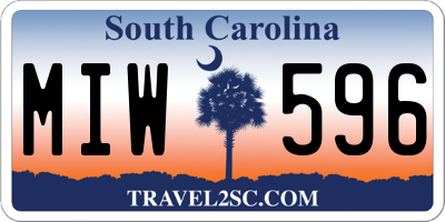 SC license plate MIW596