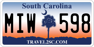 SC license plate MIW598