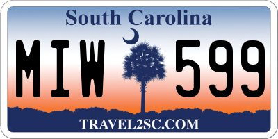 SC license plate MIW599