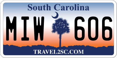 SC license plate MIW606