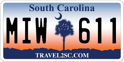 SC license plate MIW611