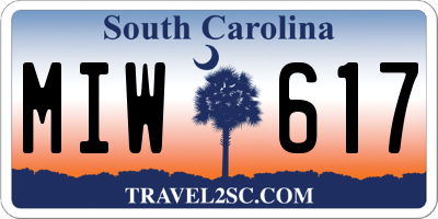 SC license plate MIW617