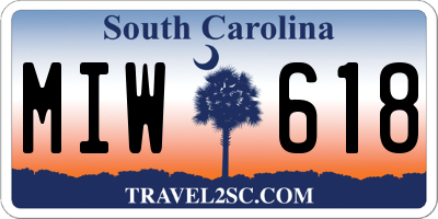 SC license plate MIW618