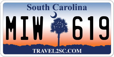 SC license plate MIW619