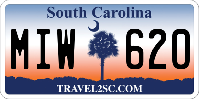 SC license plate MIW620