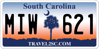 SC license plate MIW621