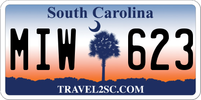 SC license plate MIW623