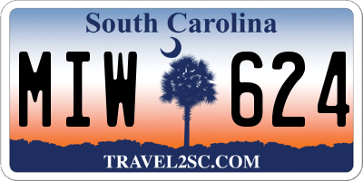 SC license plate MIW624