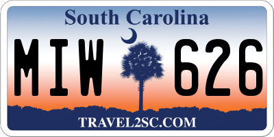 SC license plate MIW626