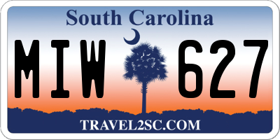 SC license plate MIW627