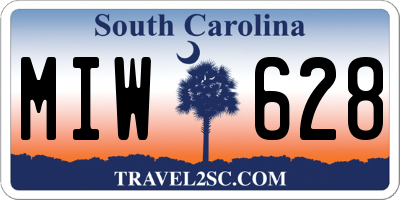 SC license plate MIW628