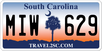 SC license plate MIW629
