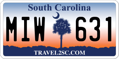 SC license plate MIW631