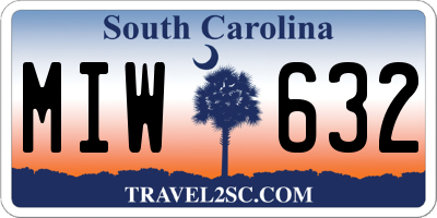 SC license plate MIW632