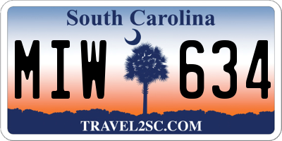 SC license plate MIW634