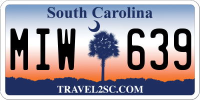 SC license plate MIW639