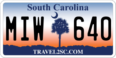 SC license plate MIW640