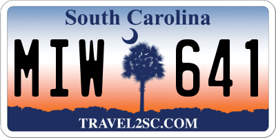 SC license plate MIW641