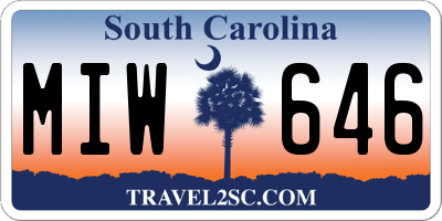 SC license plate MIW646