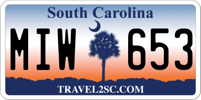 SC license plate MIW653