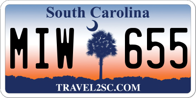 SC license plate MIW655