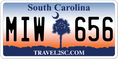 SC license plate MIW656