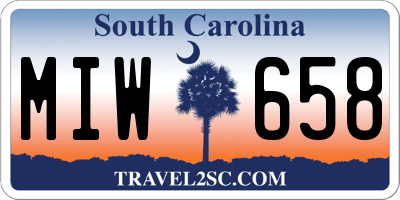 SC license plate MIW658