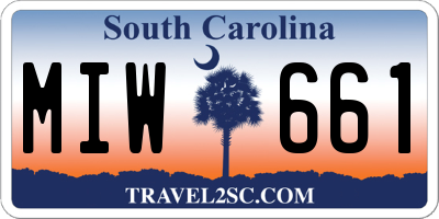 SC license plate MIW661