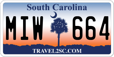 SC license plate MIW664