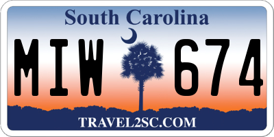 SC license plate MIW674