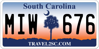 SC license plate MIW676