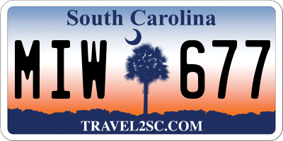 SC license plate MIW677
