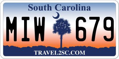 SC license plate MIW679