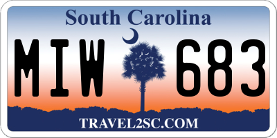 SC license plate MIW683